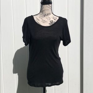 Black low cut back top